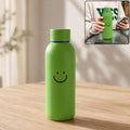 400 ML Smiley Face Glass Travel Water Bottle with Silicone Sleeve (1 Pc)