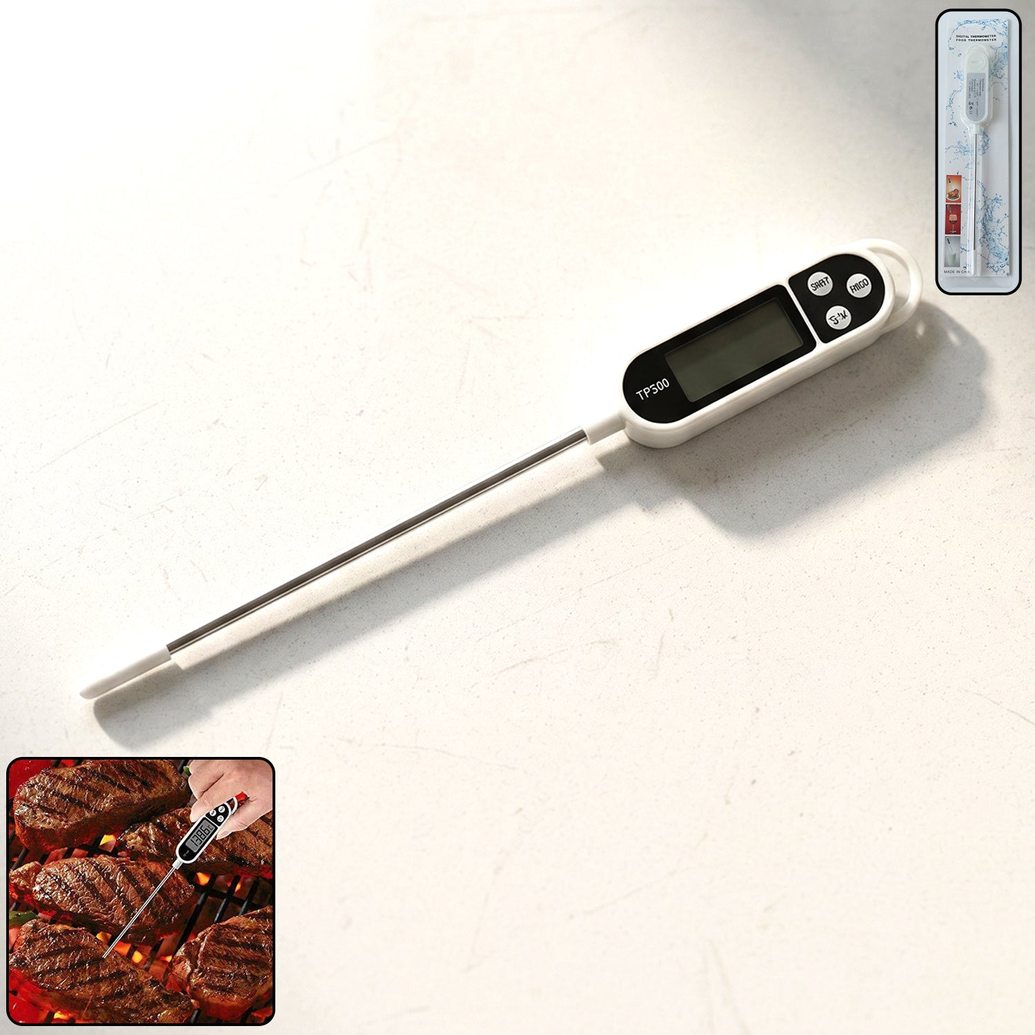Digital food thermometer LCD display