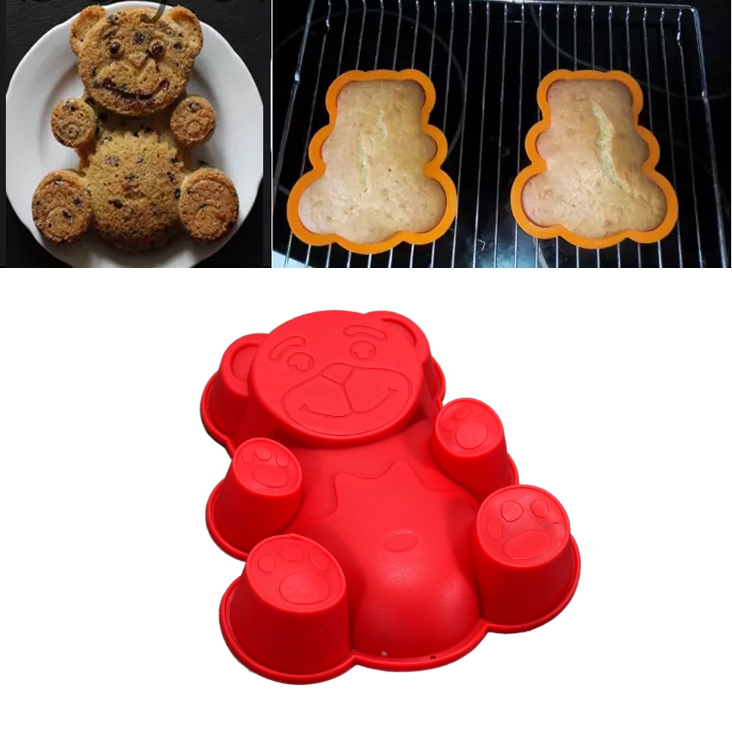 Flexible silicone mould tray with animal shaped cavities