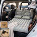 Inflatable car air mattress set with pump and cushions for travel comfort