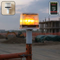 Outdoor solar warning beacon light with bright LED signal