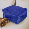 Blanket storage bag in durable fabric for organizing bedding and clothes