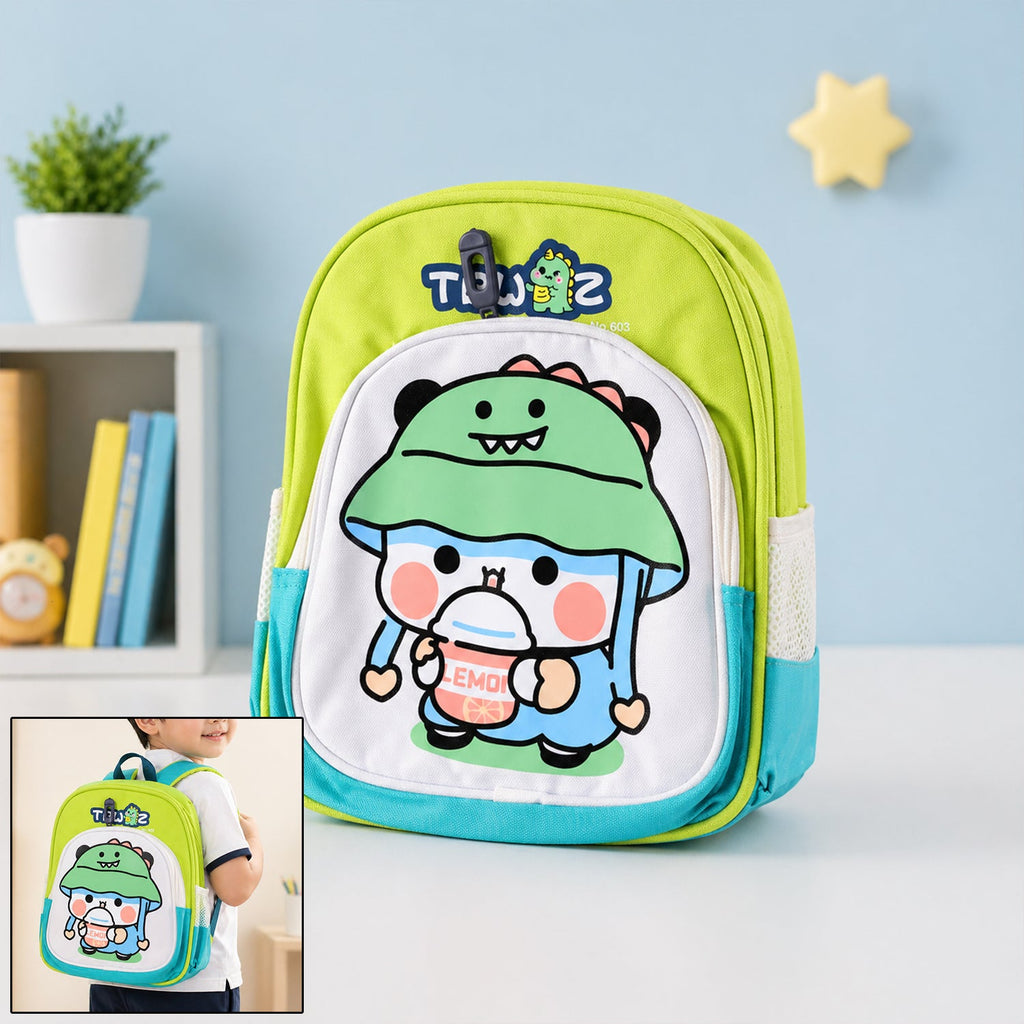 Kids sling backpack with colorful cartoon print, perfect for daily school and travel