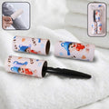 Reusable sticky lint roller set with handle and two refill adhesive rolls