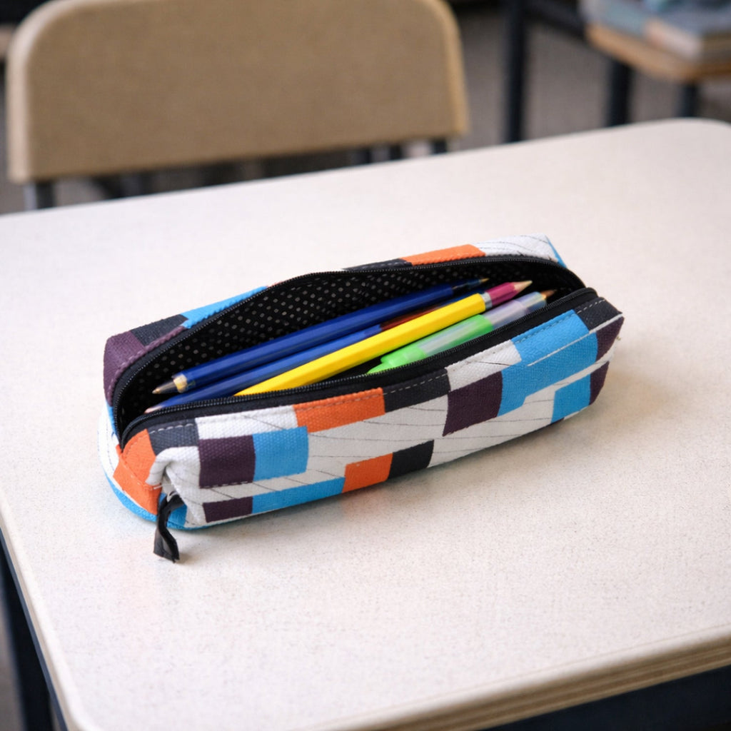Multipurpose printed zipper pencil pouch for stationery and small accessories