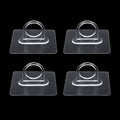 Adhesive plastic wall hook 4-piece set mounted on wall for home organisation