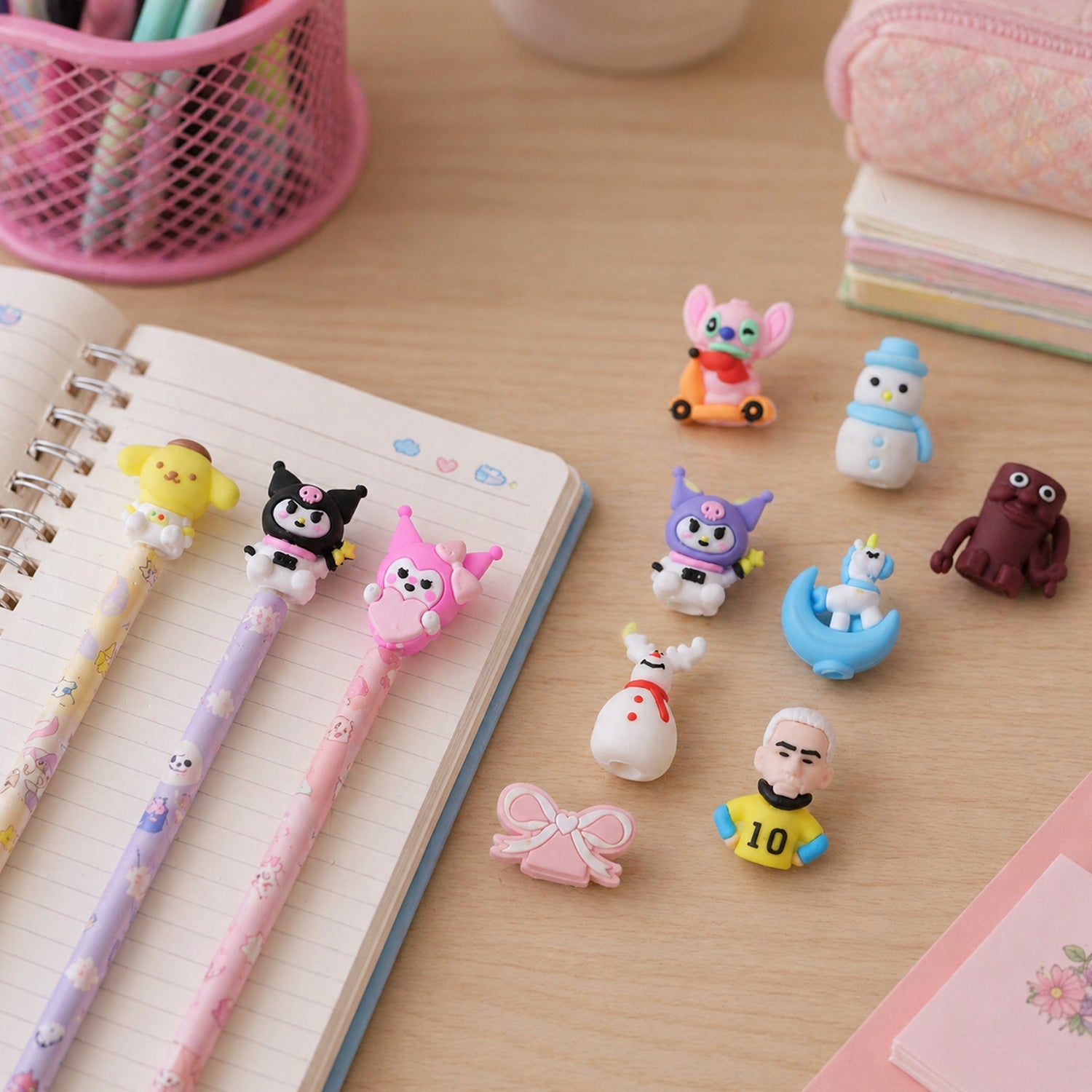 Ideal return gift: a playful cartoon pencil topper for children.