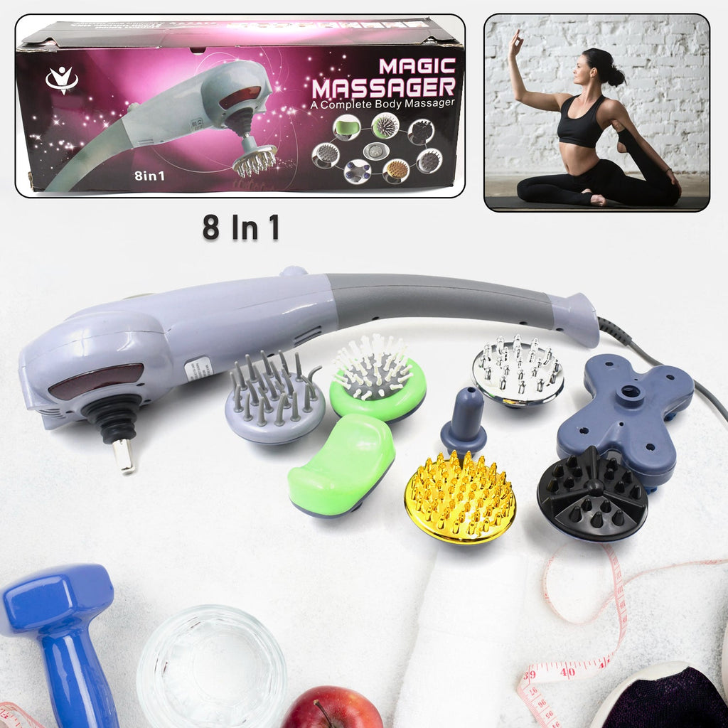 Handheld electric massager held comfortably, ready for versatile use across the entire body.