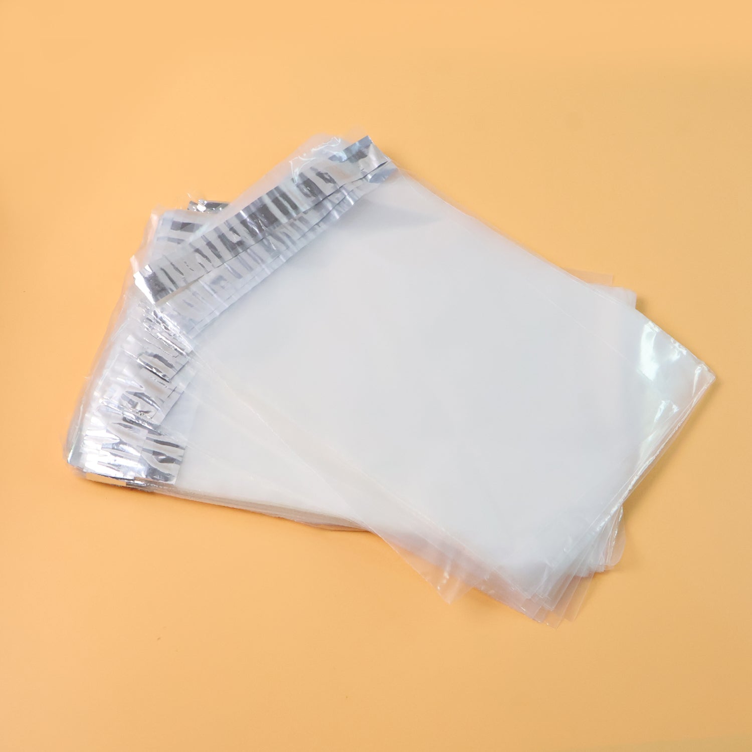 Courier polybag 8x11 inch showing self-adhesive flap for secure sealing
