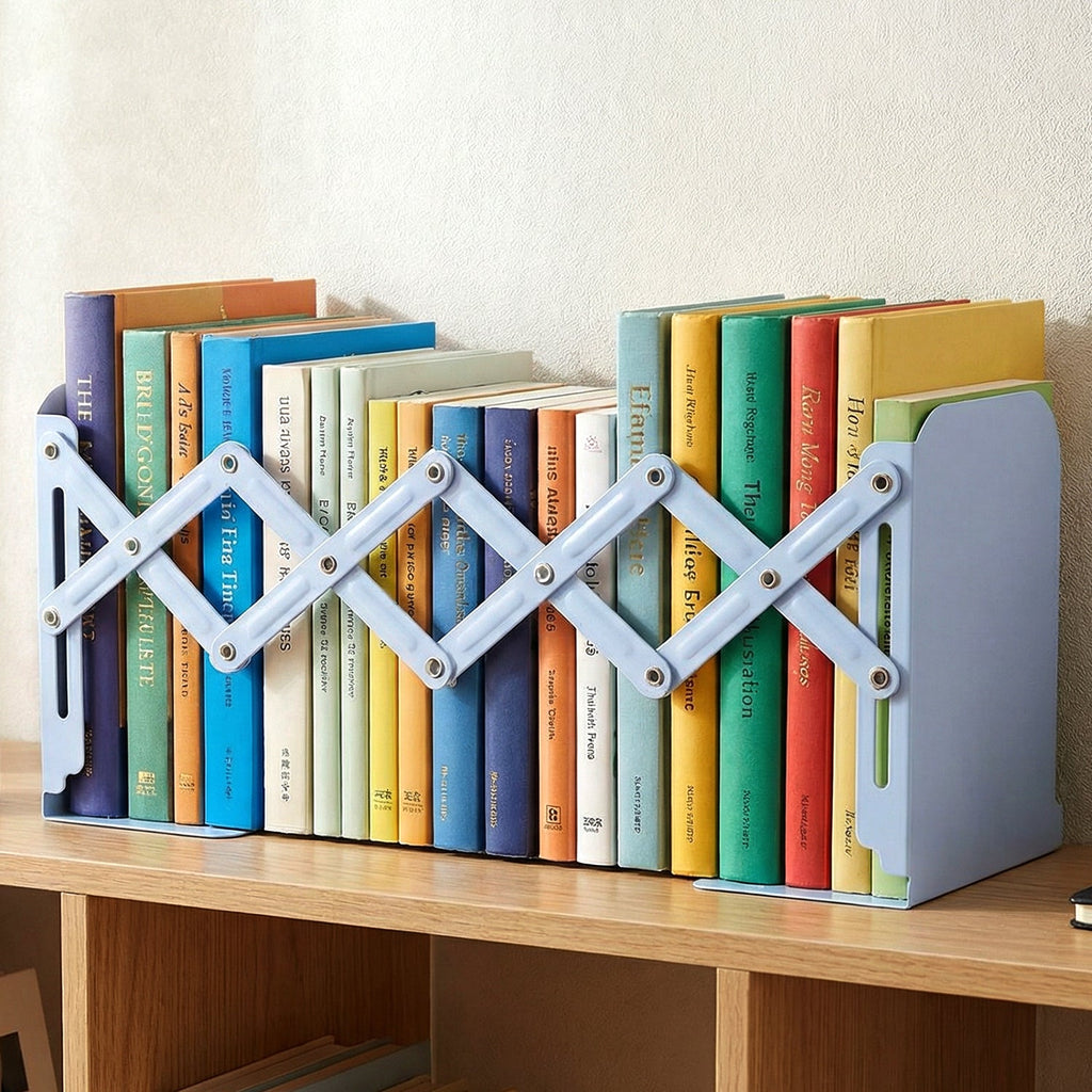 Compact folded expandable book stand easy to store