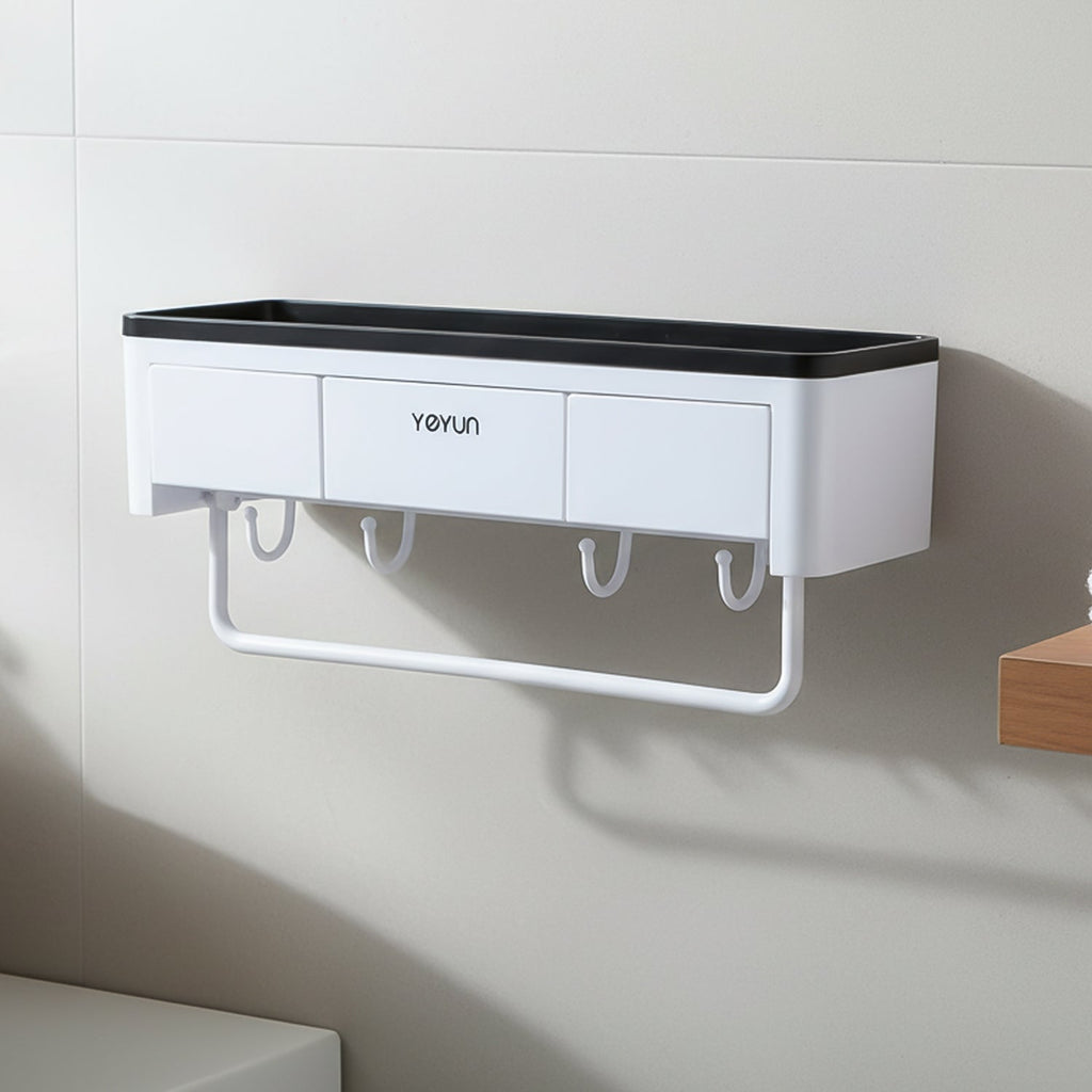 Neutral image of bathroom storage rack