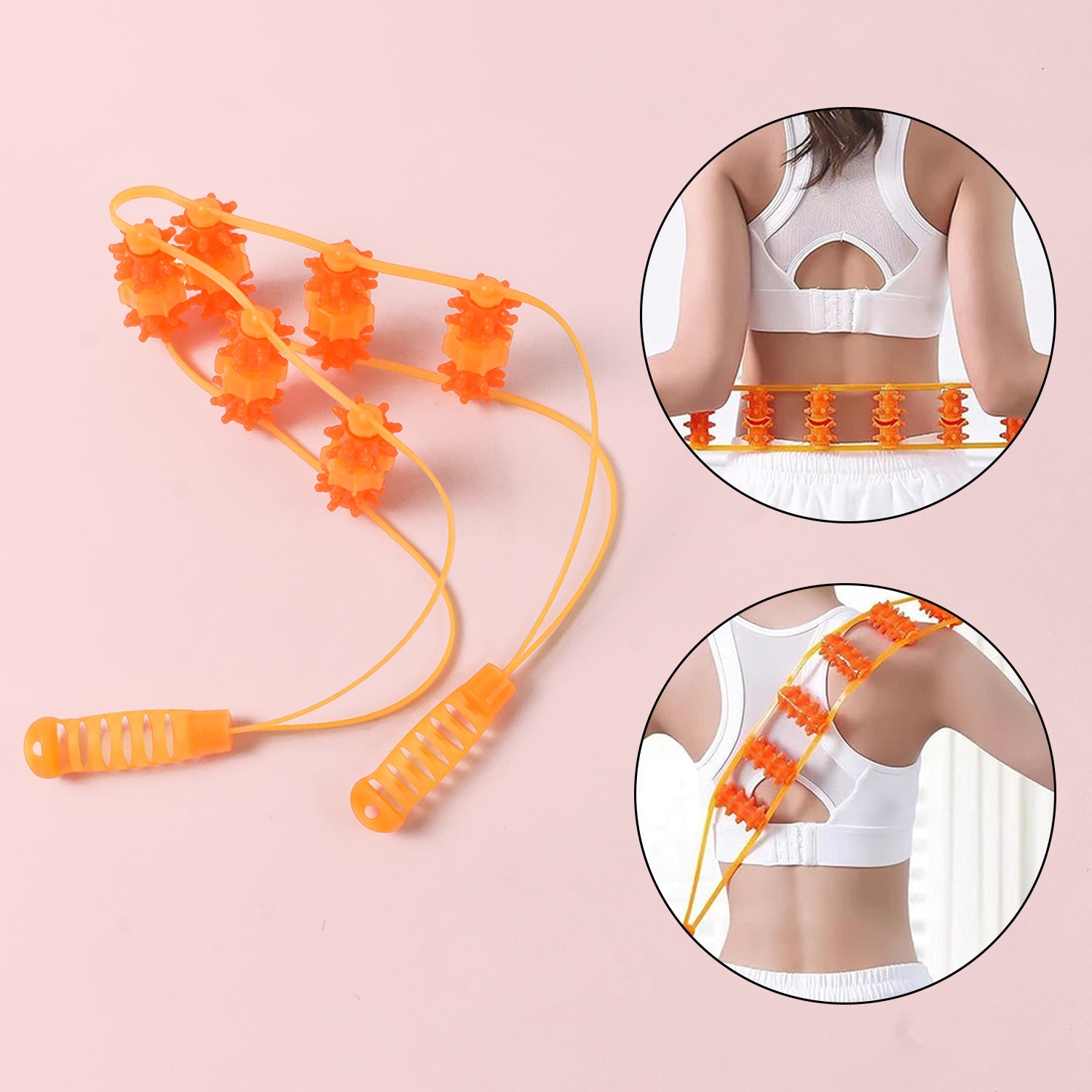 Manual back massage tool featuring a detachable roller design