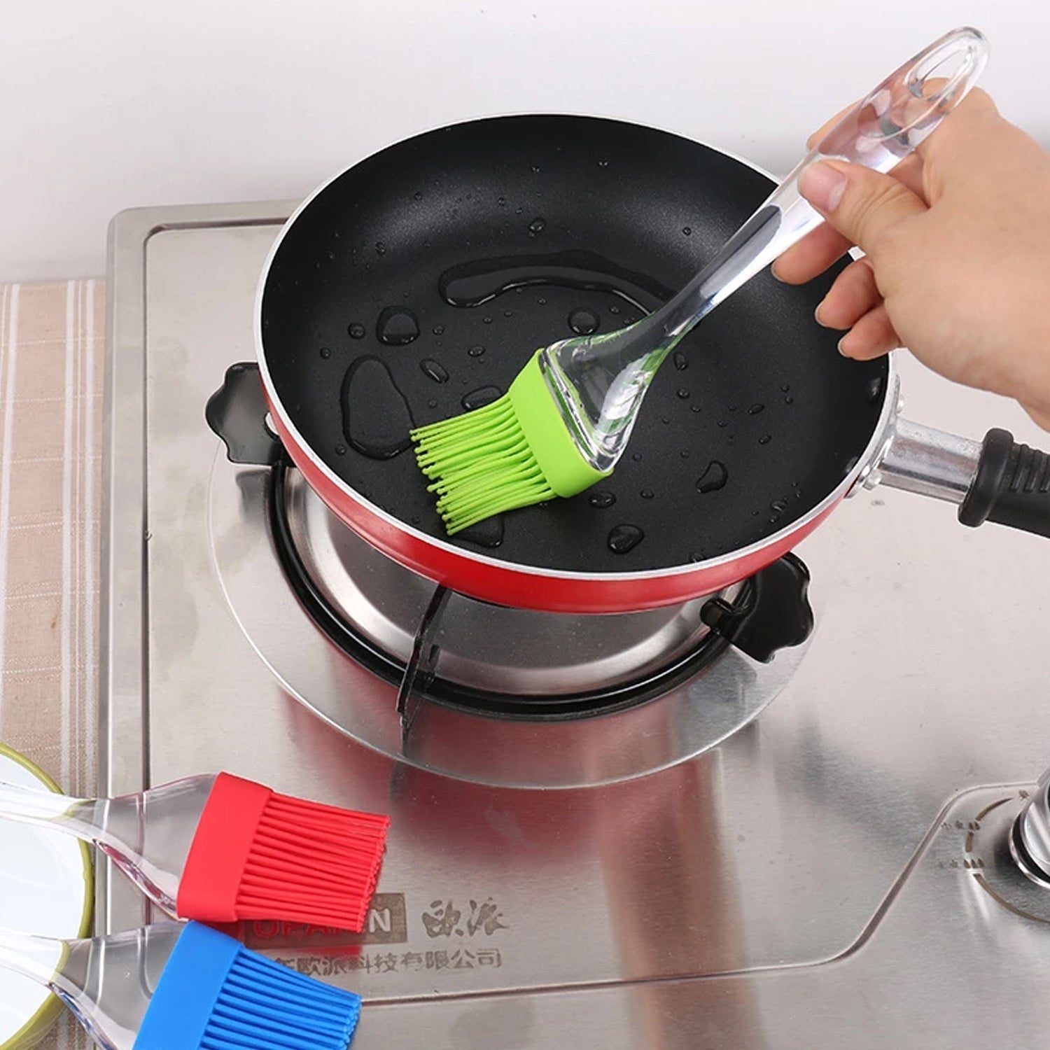 Cake Pastry Brush and Spatula Set, Silicone Baking Brush for Cakes (1 Set)