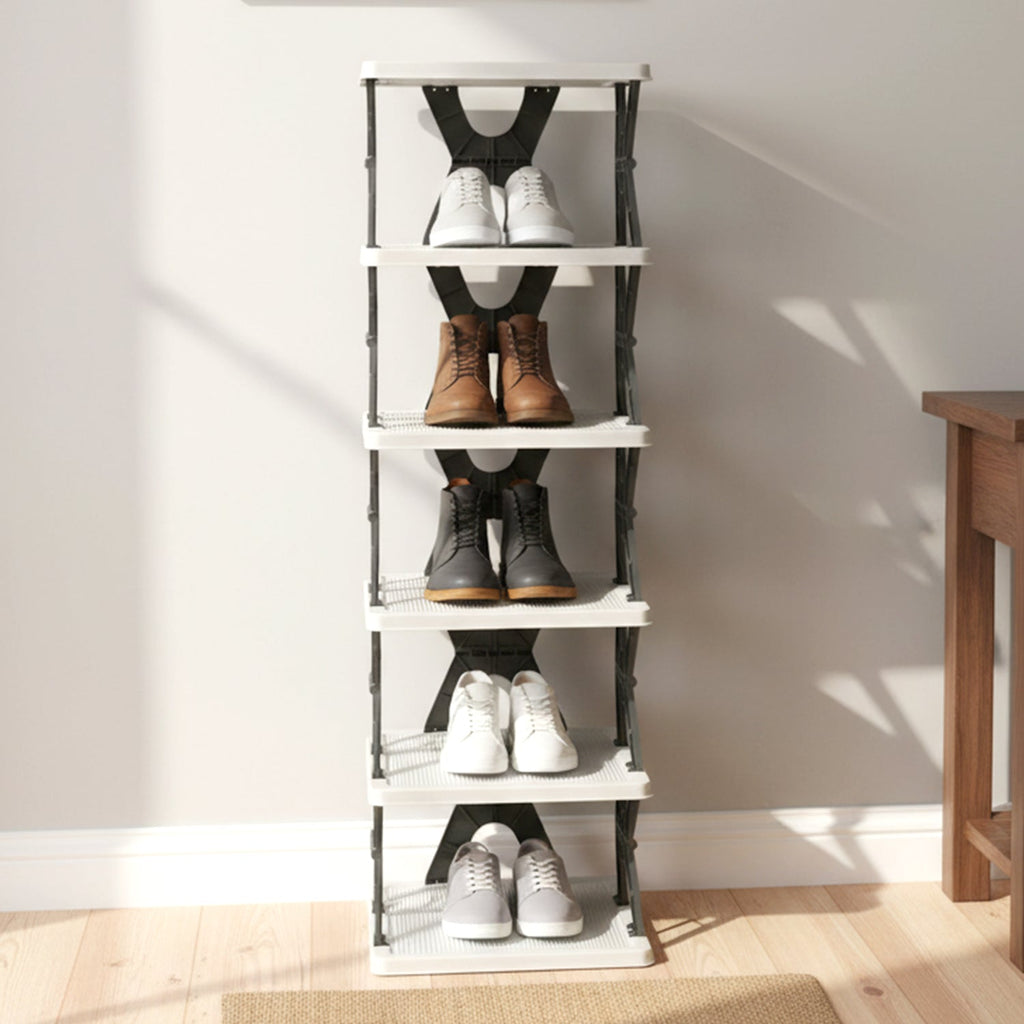Multi-tier shoe organizer stand suitable for slippers and sandals