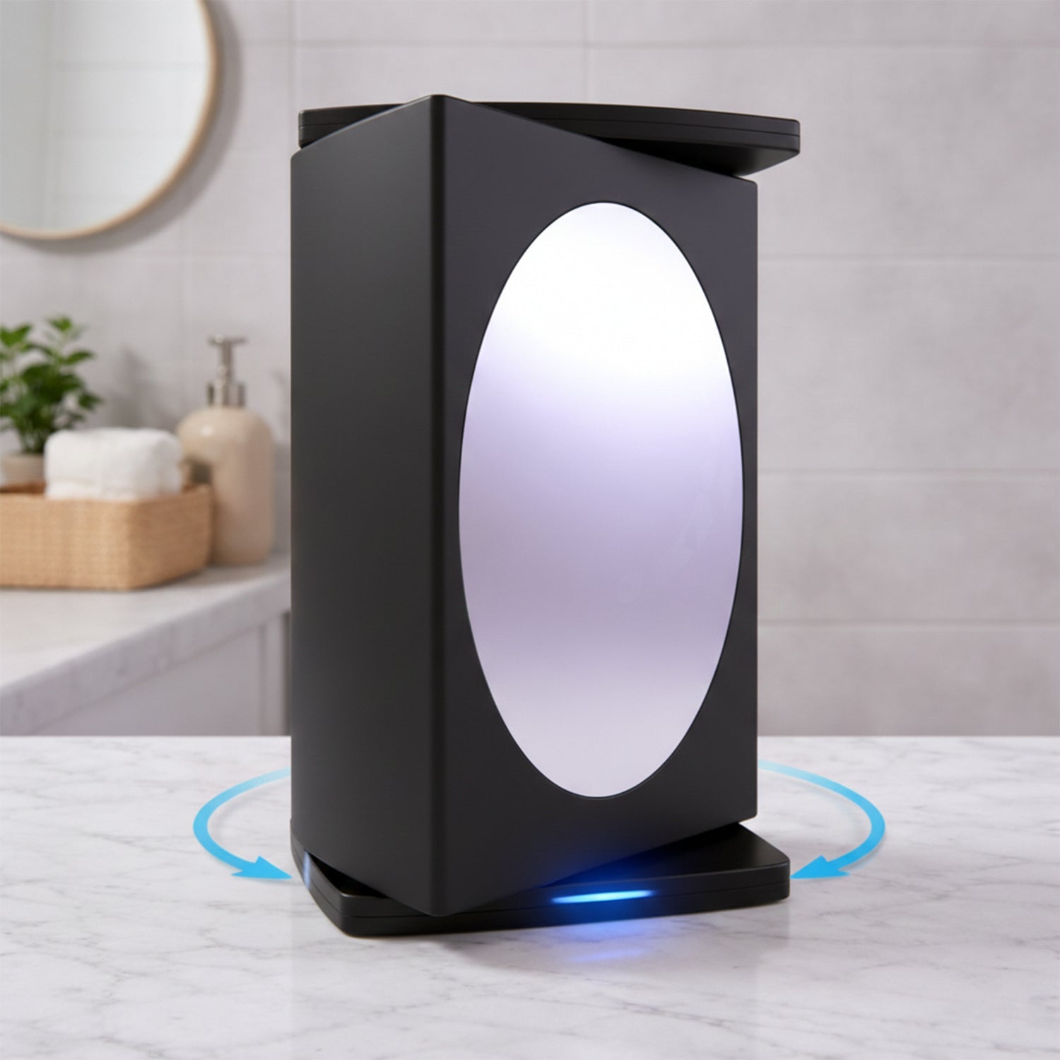Rotating wall mounted storage unit showing smooth 360-degree rotation storage cabinet