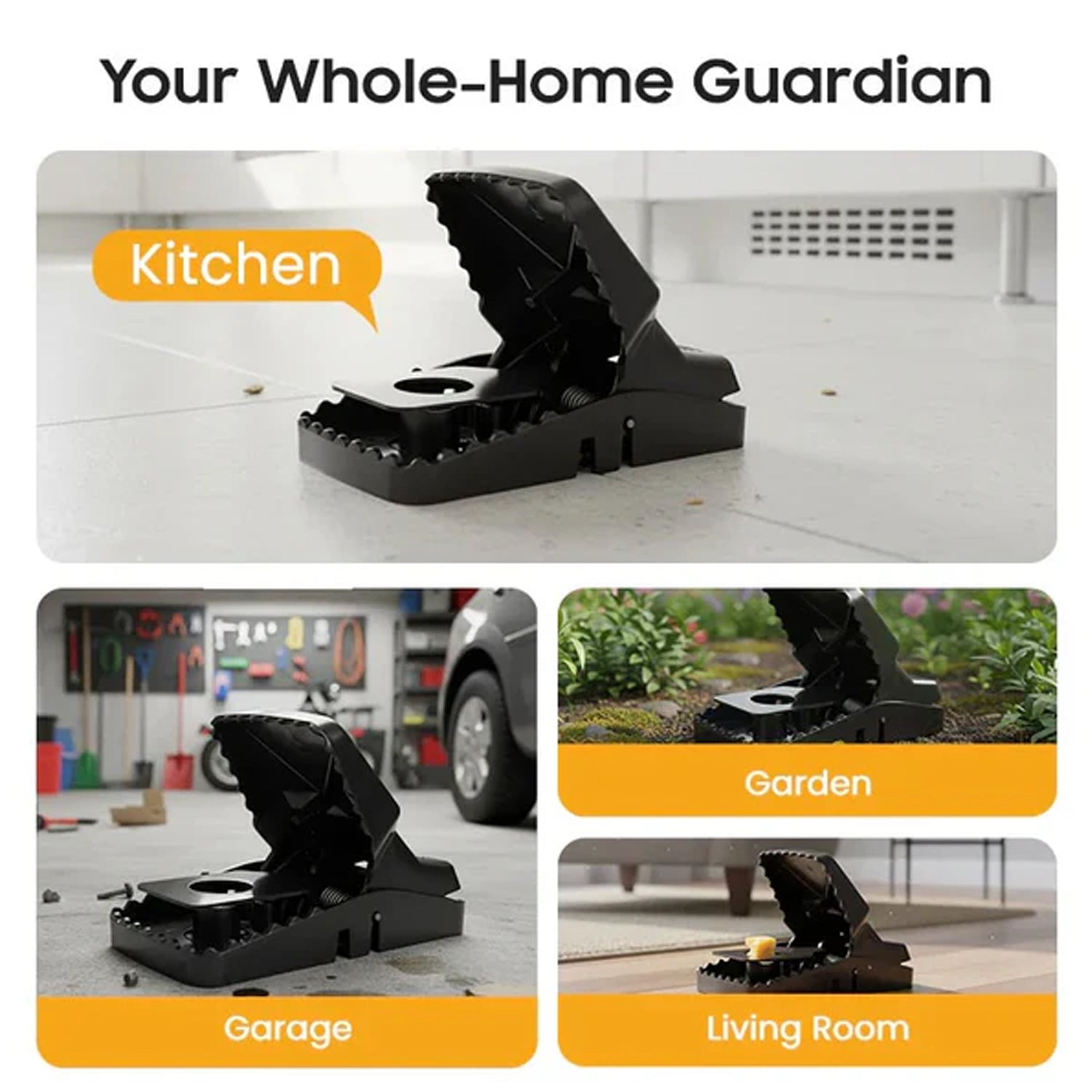 Efficient plastic rat trap for indoor pest control