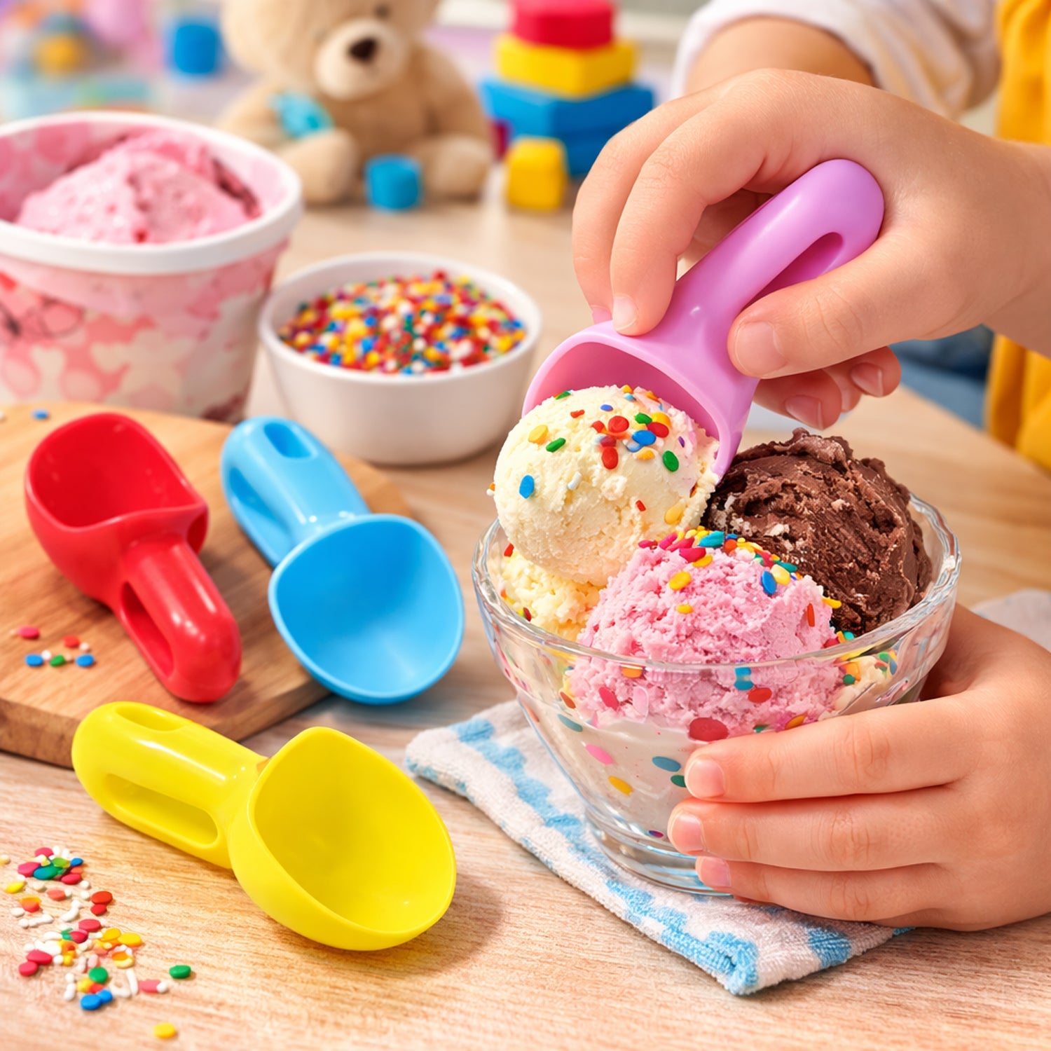Plastic dessert scooper ideal for home kitchen