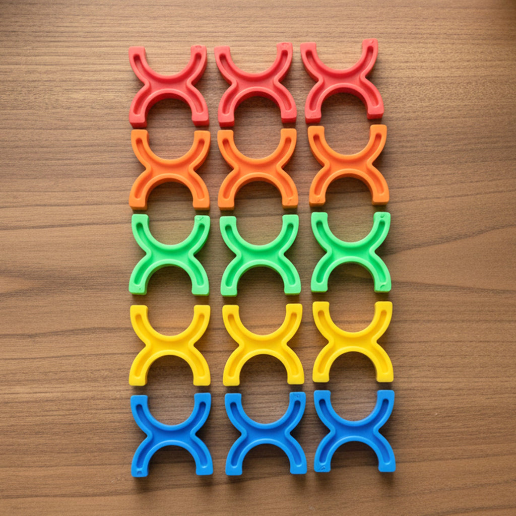 Stacking blocks set designed to improve motor skills in children
