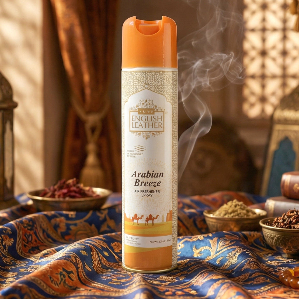 Premium Arabian Breeze fragrance room spray packaging. room & air freshener