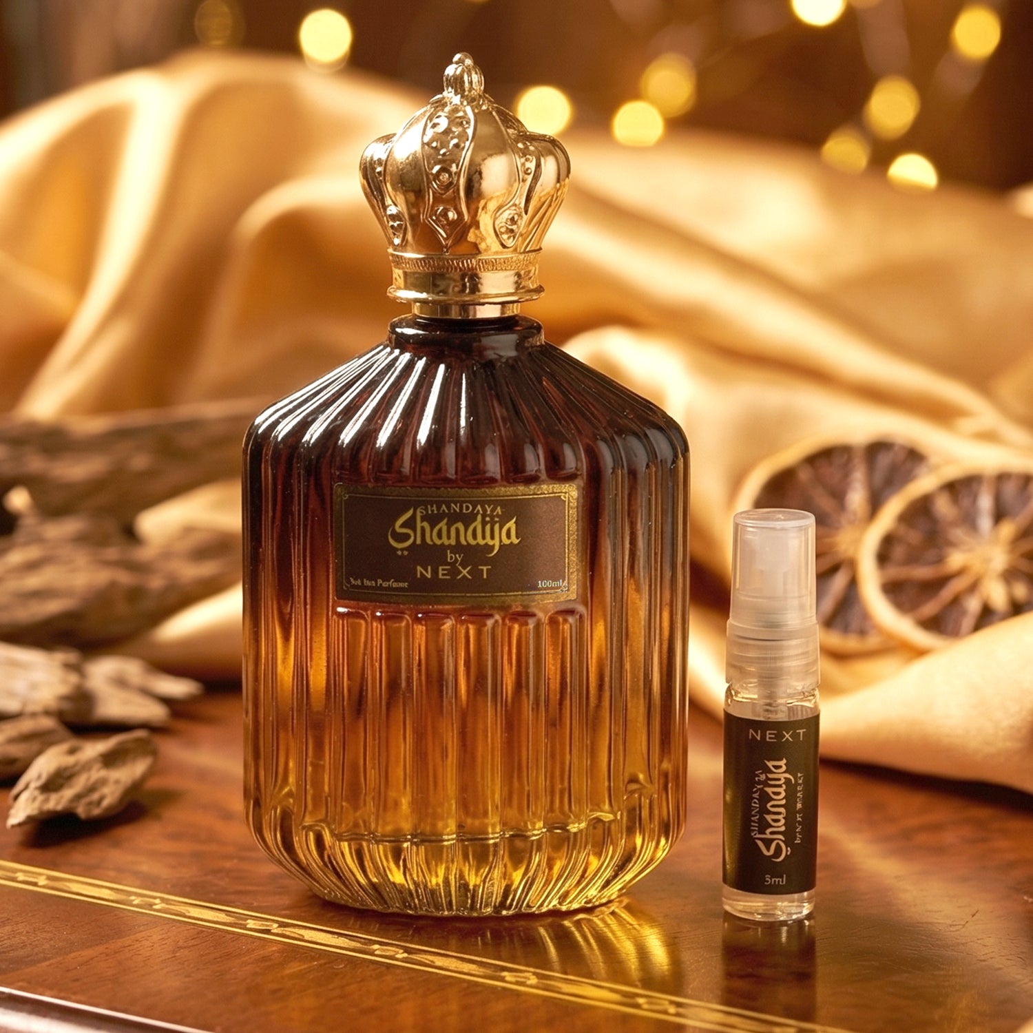 Next Shanaya Oud perfume spray bottle with its luxurious fragrance.