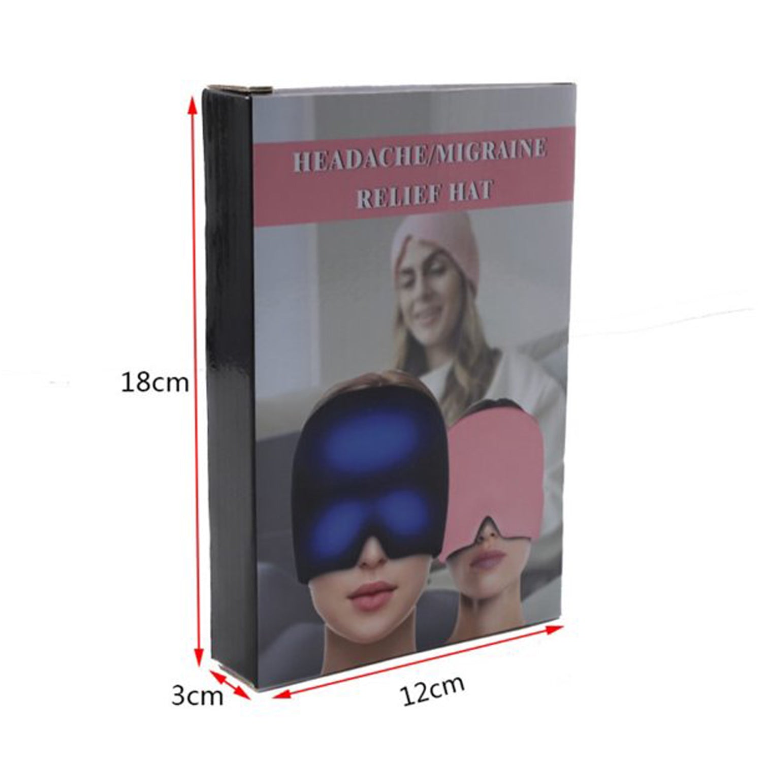 Men's migraine cap full head coverage flat view