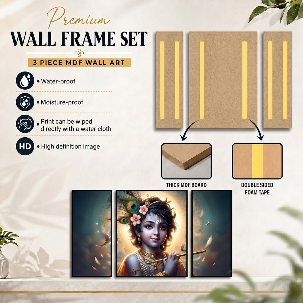 Religious Krishna wall art, perfect spiritual gift.