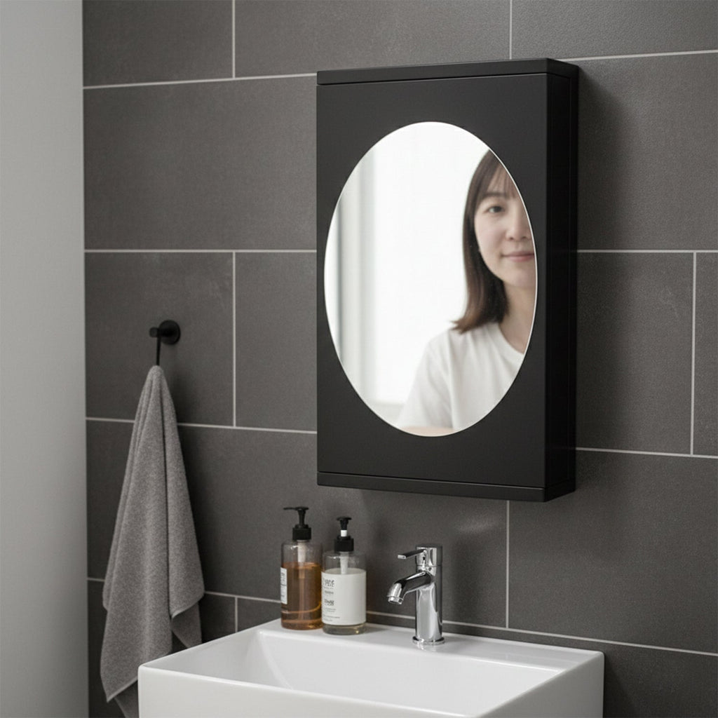 Multipurpose black rotating cabinet ideal for bathroom and dressing room storage storage cabinet