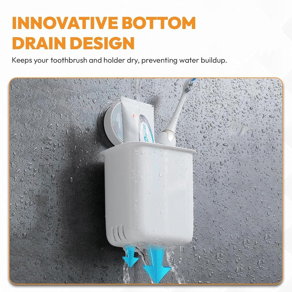 Wall mounted bathroom cup set securely fixed on a tiled bathroom wall