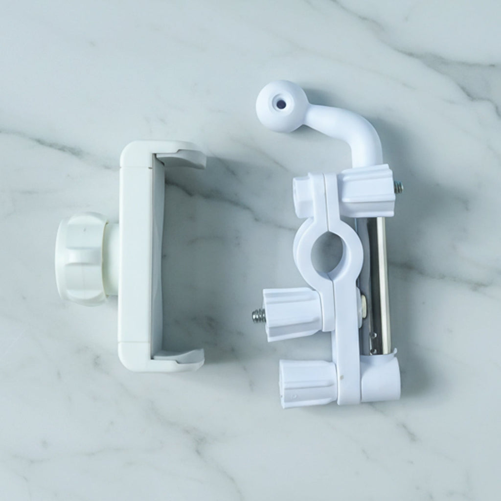 Close-up of rotating mobile car mount showing 360 degree view adjustment