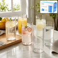 Plastic Glasses Set – Unbreakable Transparent 350ml (Set of 6)