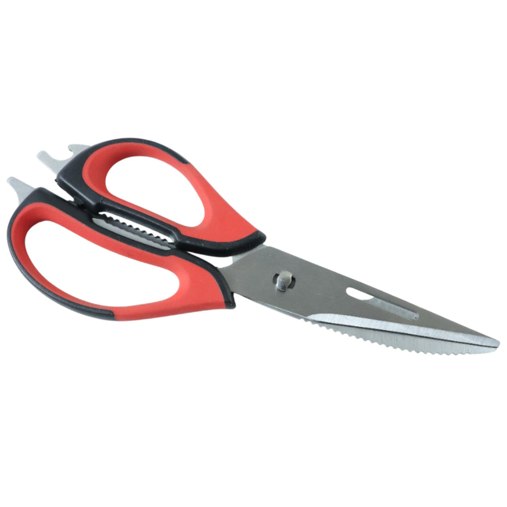 Multipurpose kitchen scissors cutting fresh herbs precisely