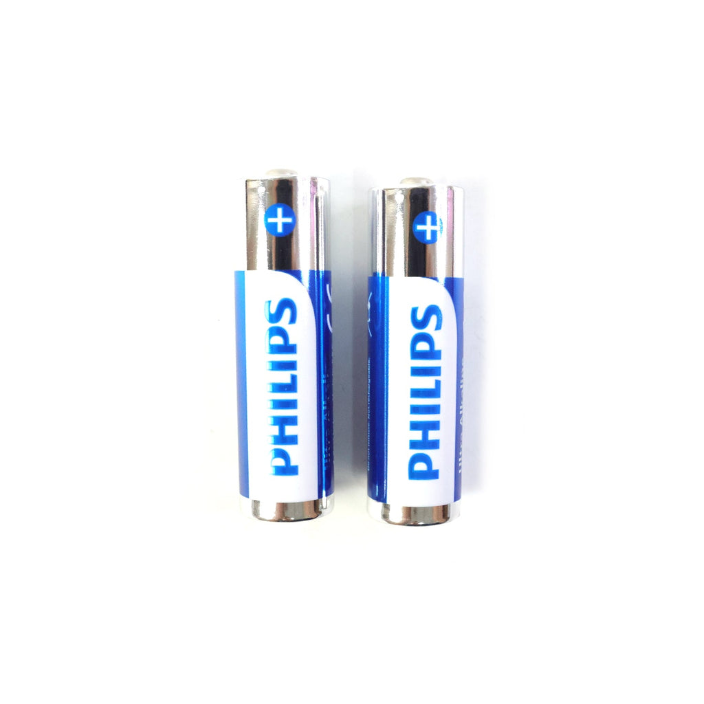 Pack of 2 alkaline AAA batteries for household electronics
