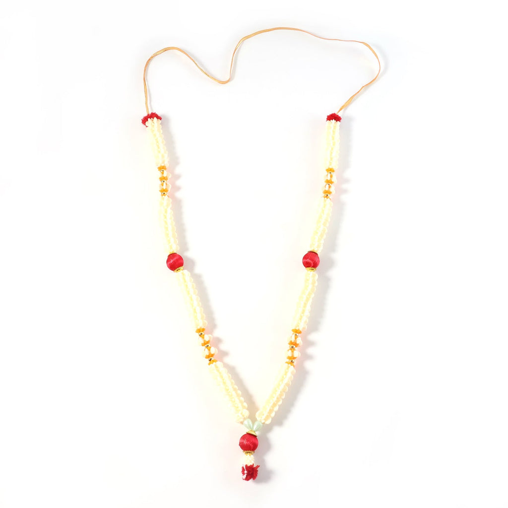 Festive floral decorative pooja garland for Hindu worship rituals