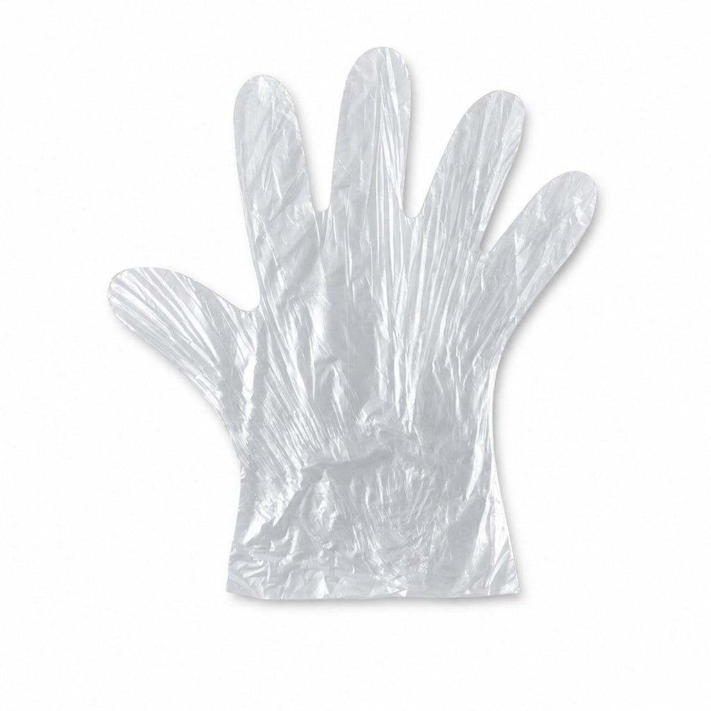 Hygienic disposable transparent plastic gloves