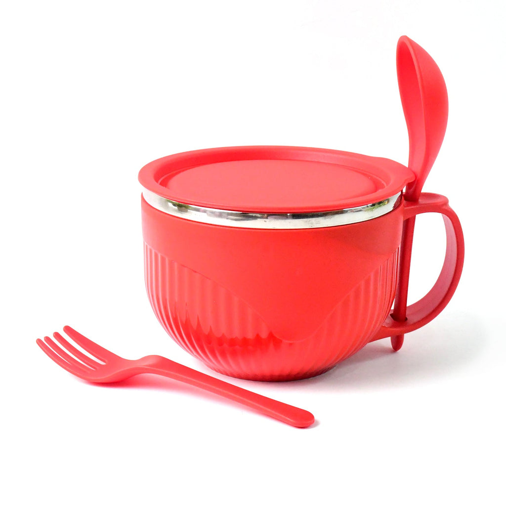 Durable insulated soup bowl made from food-grade plastic, ideal for daily use.