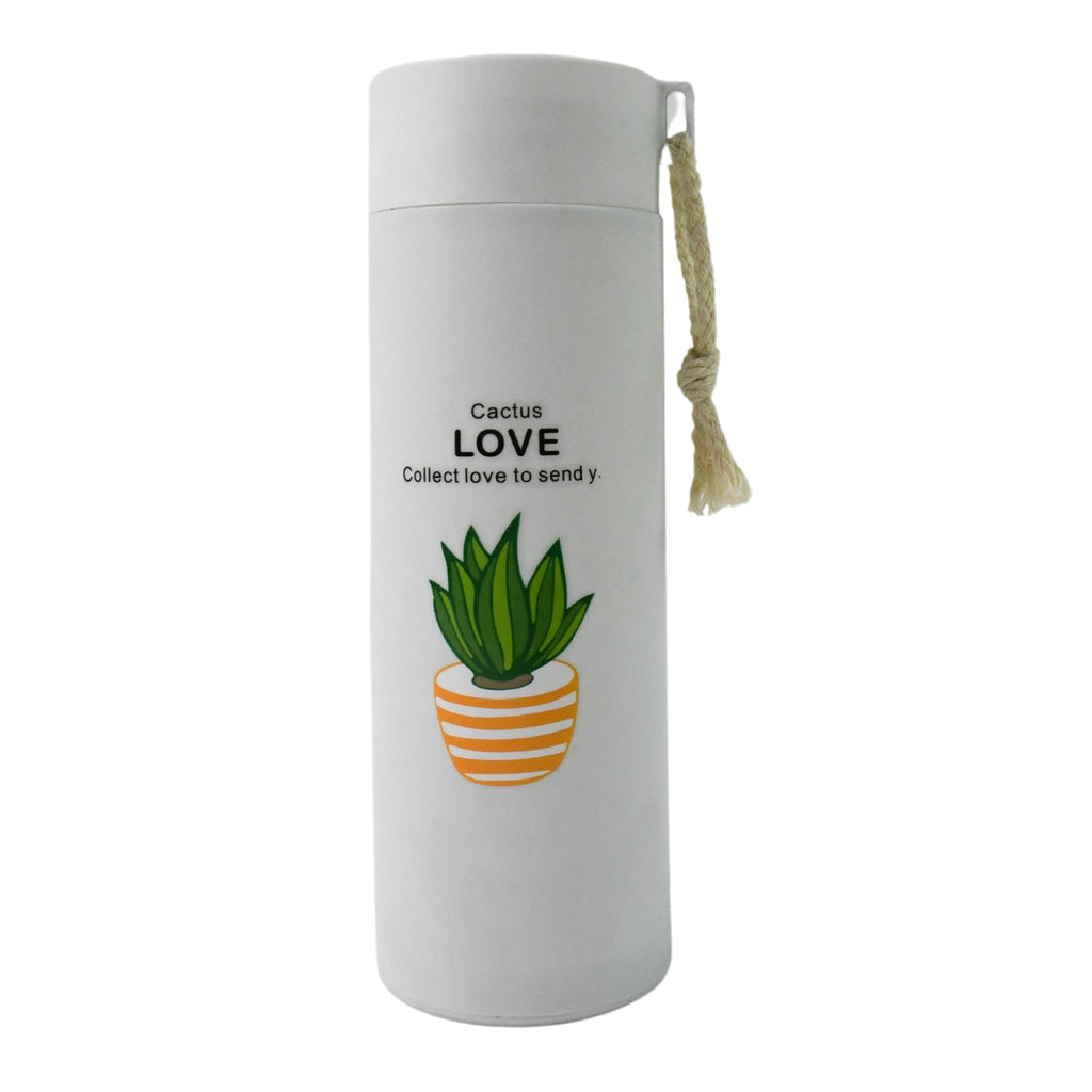 Sleek 450ml glass water bottle with a secure bamboo lid, perfect for daily use.