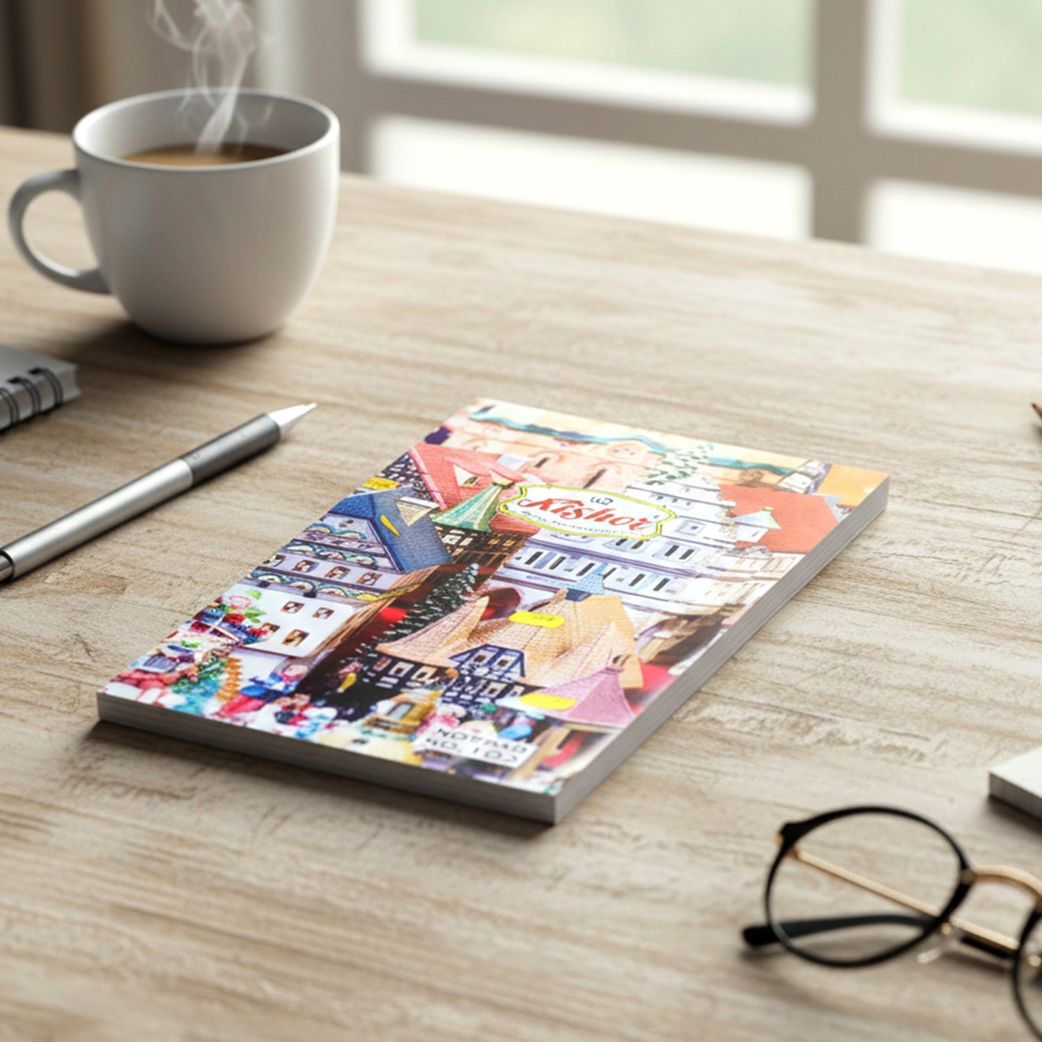 Neatly arranged pages inside premium 80-page pocket notebook