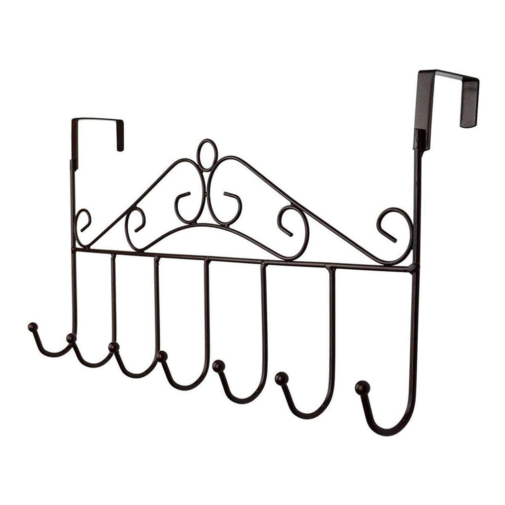 Side profile of the space-saving door hanger rack, showing how it fits over a door.