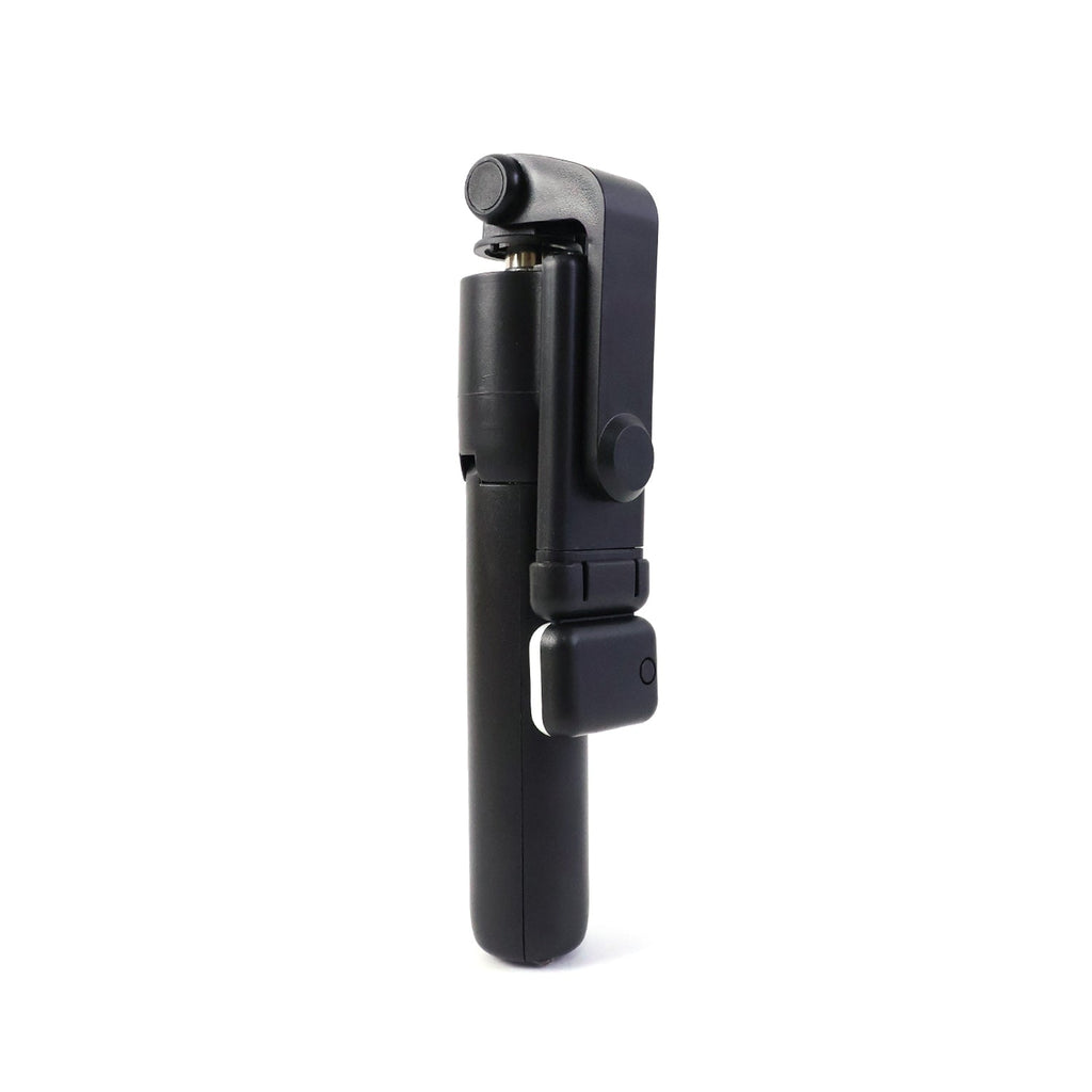 Selfie stick with built-in LED light for enhanced illumination in photos.