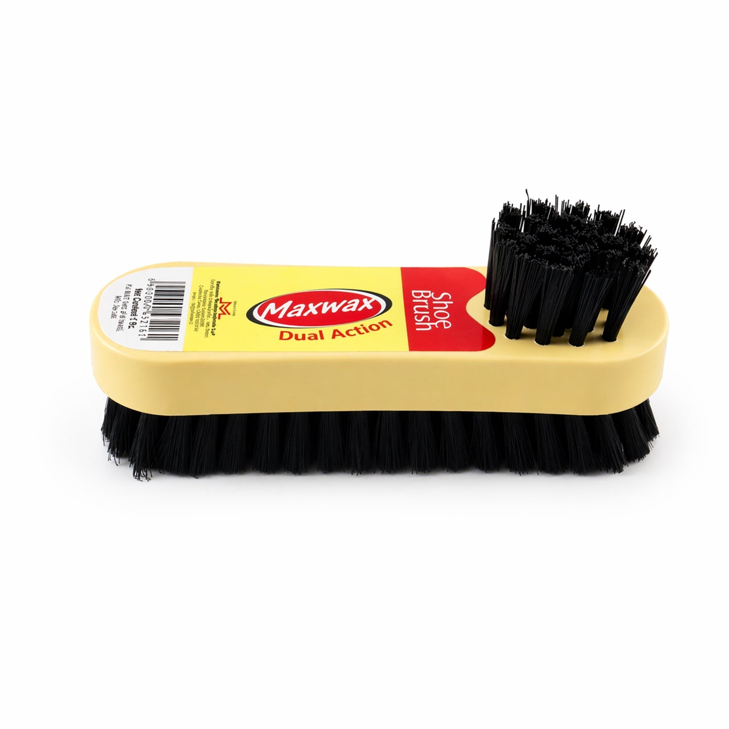 Dual side shoe brush showcasing its versatile design for thorough cleaning.