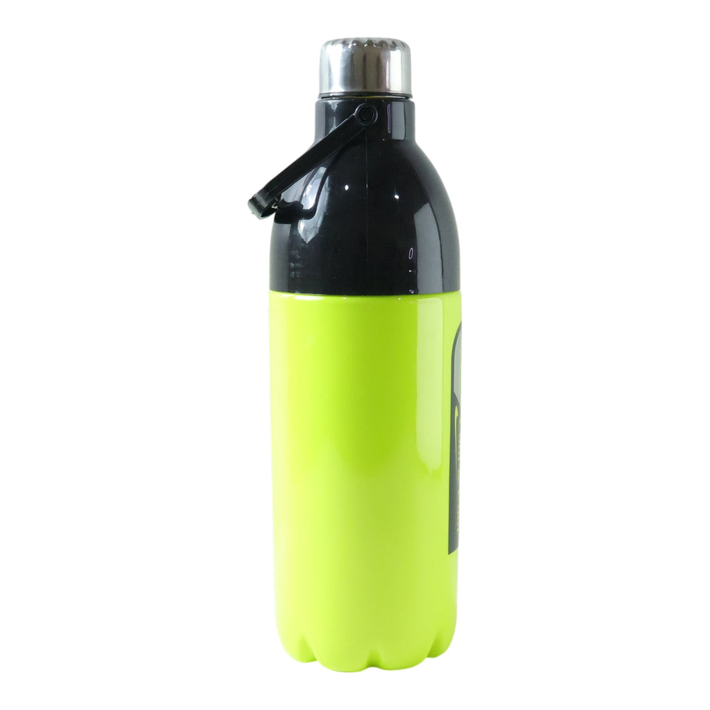 Close up of the leakproof screw cap on the reusable plastic water bottle.