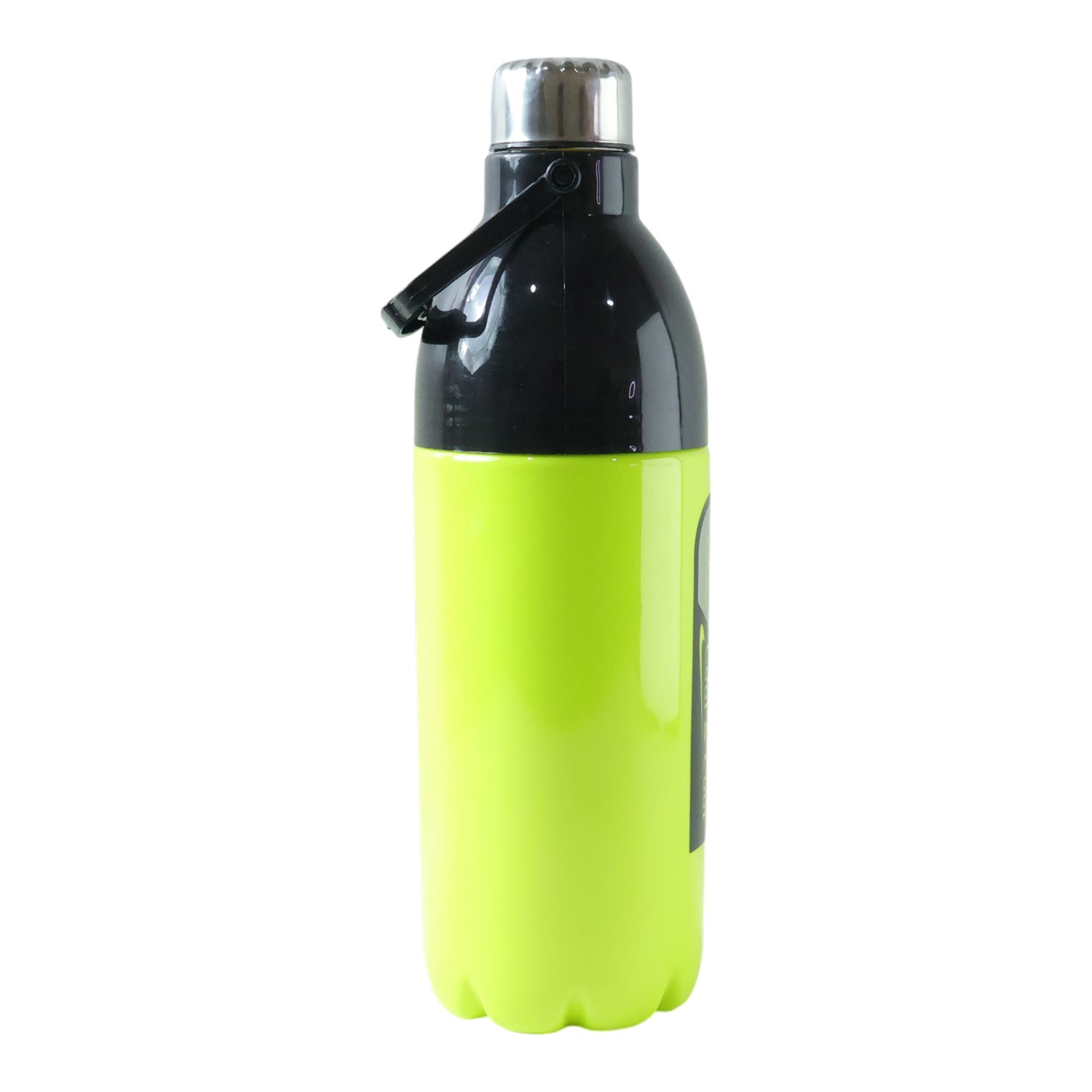 Close up of the leakproof screw cap on the reusable plastic water bottle.