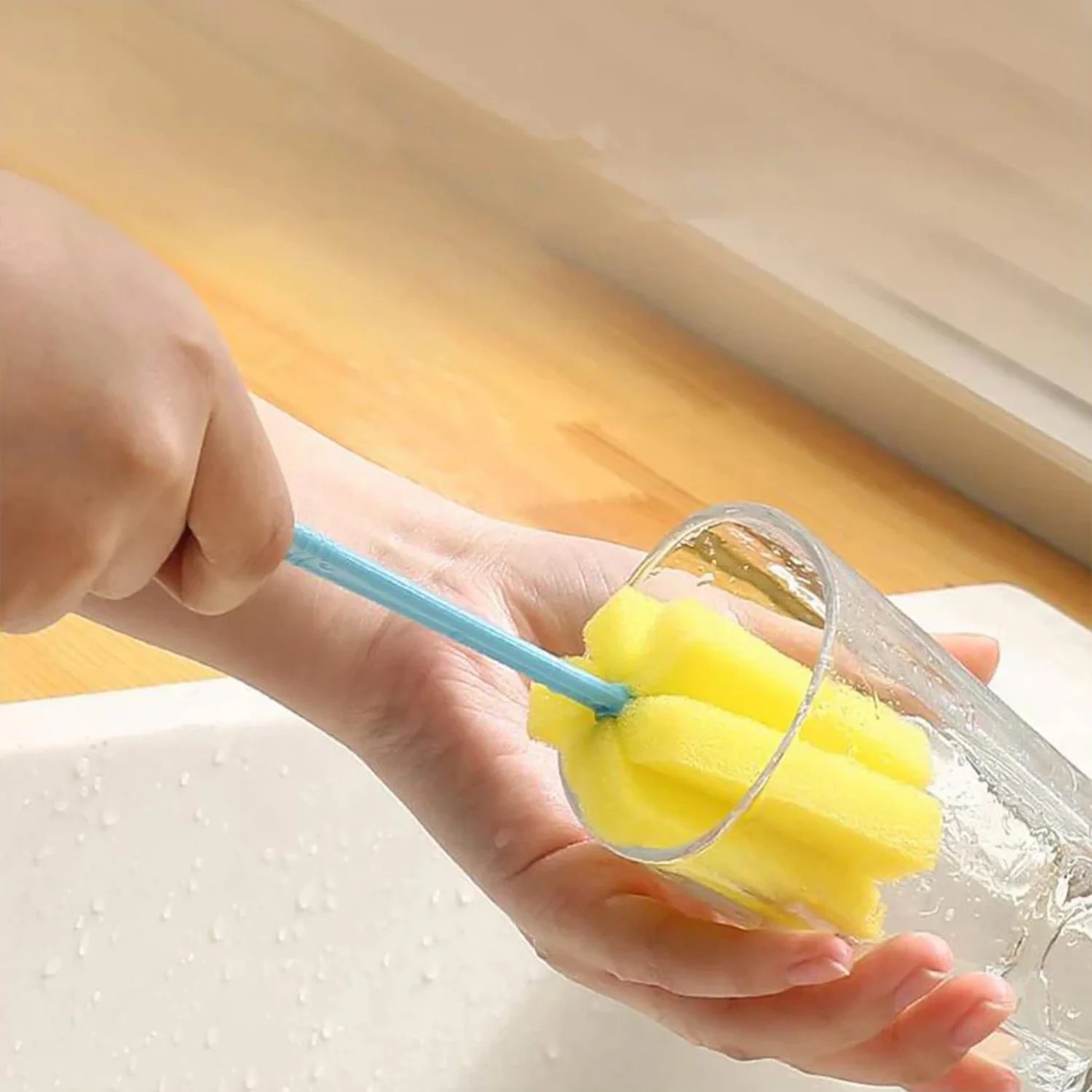 Versatile kitchen cleaning tools set including scrub pad and bottle brush
