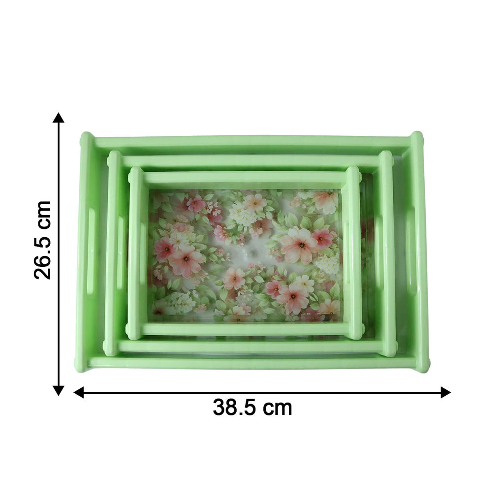 Colorful Floral Printed Serving Tray Set