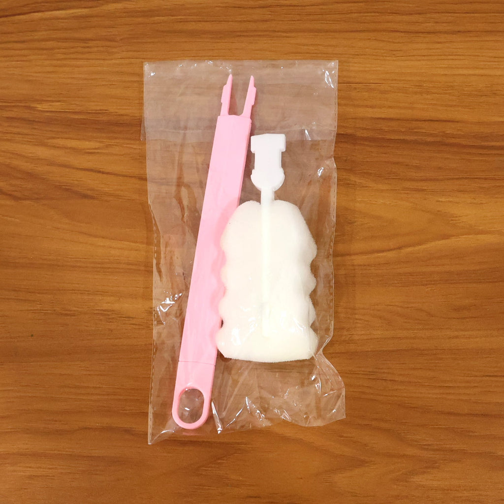 Kitchen silicone bottle brush with quick-dry design and built-in hanging loop.