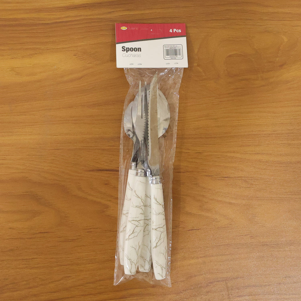 Stylish dinner cutlery set in stainless steel packaging