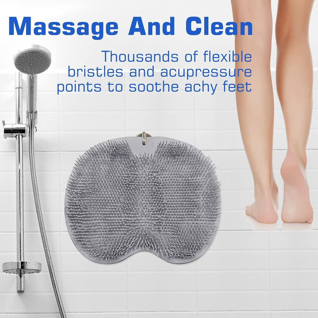 Silicone foot cleaning scrubber mat for personal care