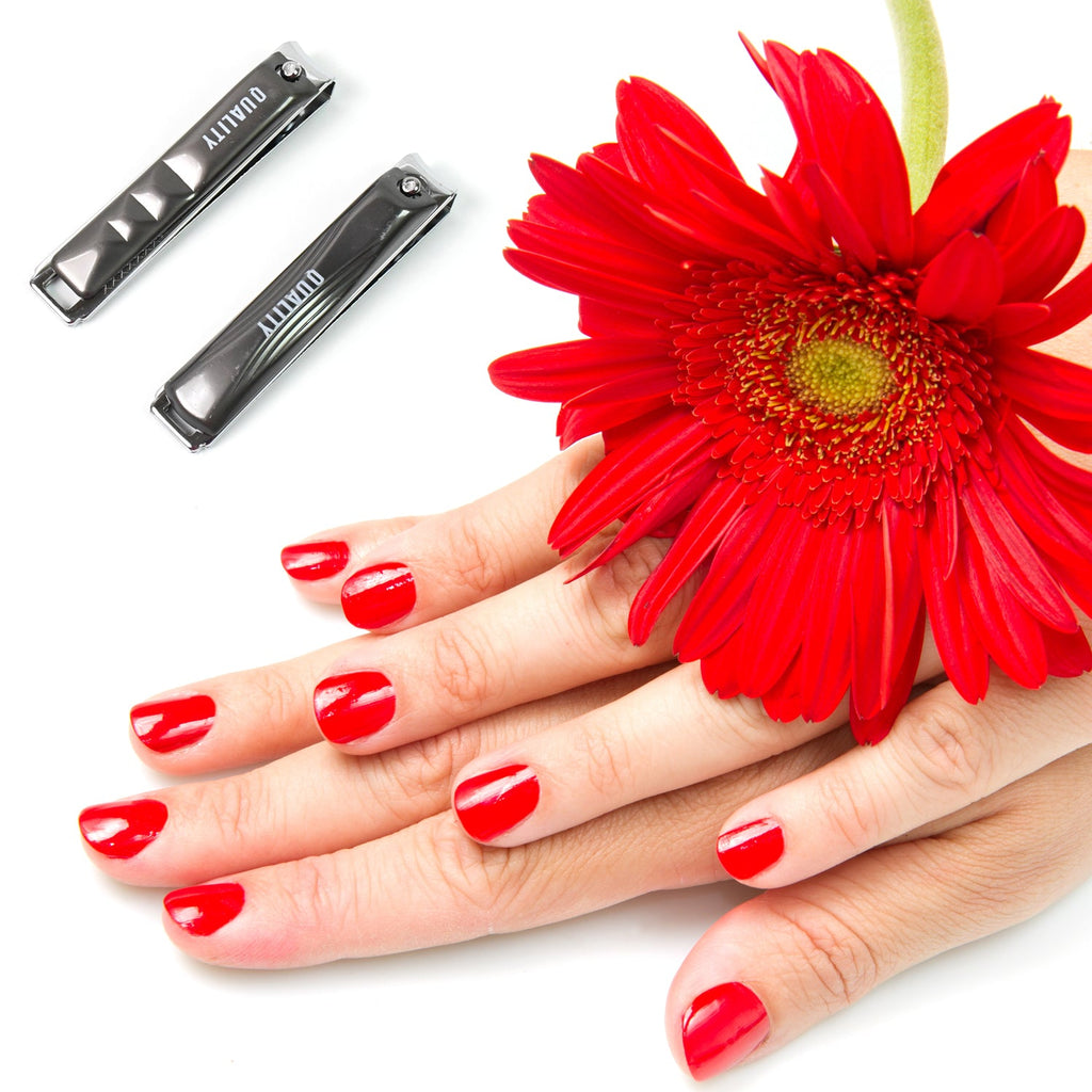 Folding stainless steel nail clipper with nail file extended