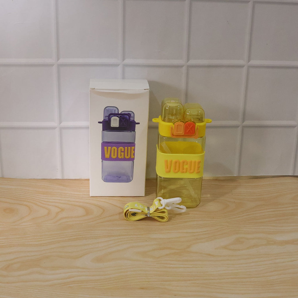 Portable girls water bottle with a sturdy carry strap, perfect for travel and sports.