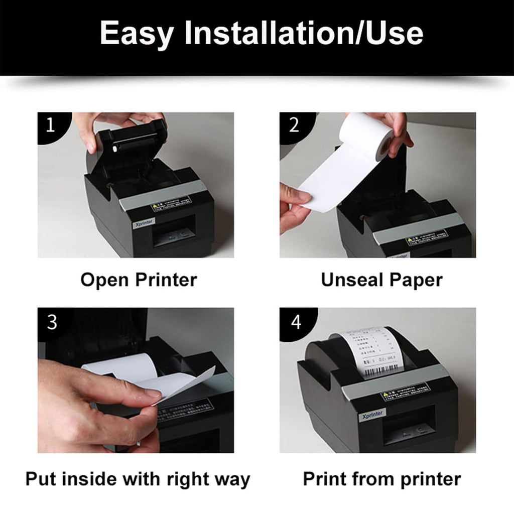 Billing receipt roll thermal label providing clear print for office and retail use